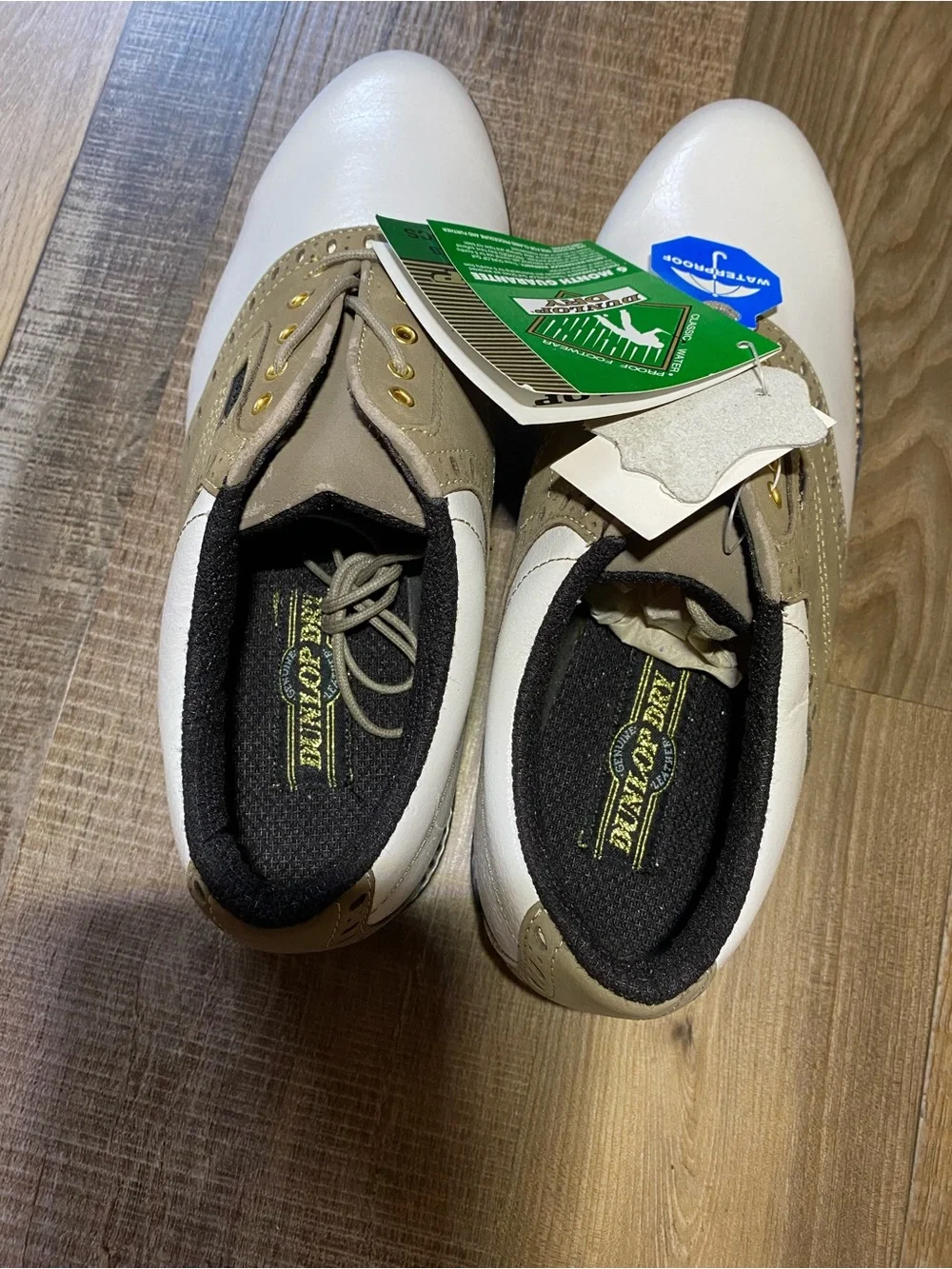 Men's White and Tan Oxford Derby Shoes - Unbranded